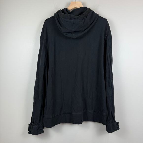 Polo Ralph Lauren Hoodie Jacket XL Mens Black Big Pony Embroidery Button-Up - Picture 2 of 9